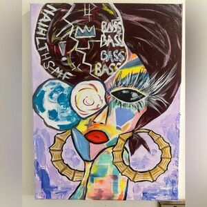 Colorful Abstract Portrait Canvas Art - Multicolor